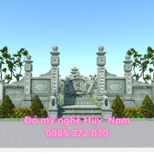 Bản vẽ thiết kế phối cảnh 3D khuôn viên khu lăng mộ diện tích 202m2 gia đình anh Toàn tại Nam Trực , Nam Định 4 hiet ke phoi 3d khu vien khu lang mo dien tich 202m2 KT 87x26m gia dinh anh Toan tai Nam Truc Nam Dinh 3