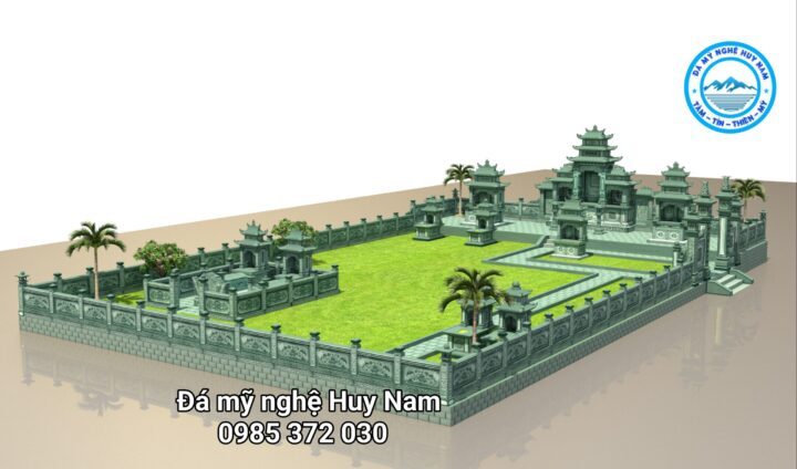 Tổng hợp Phối cảnh 3D và Thiết kế khuôn viên khu lăng mộ đá gia đình đẹp - Mộ đá đẹp Huy Nam 39 Da my nghe huy nam e1665371752785