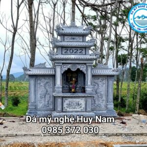 Lăng mộ đá xanh đen chi họ Văn Huy tại Quỳnh Dị , Hoàng Mai- Nghệ An 2022