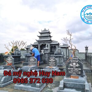 Lăng thờ cánh đá 3 mái khu lăng mộ họ Nguyễn Xuân tại Nam Trực- Nam Định 16 Hoan thanh lap da khu lang mo cho nguyen xuan tai nam dinh 17