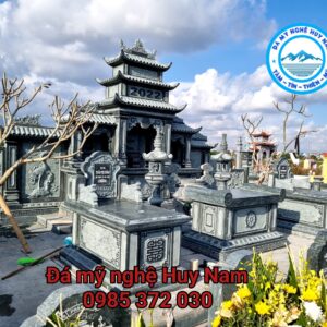 Lăng thờ cánh đá 3 mái khu lăng mộ họ Nguyễn Xuân tại Nam Trực- Nam Định 15 Hoan thanh lap da khu lang mo cho nguyen xuan tai nam dinh 23
