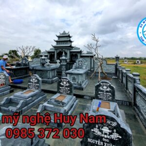 Mộ đá 3 cấp lăng mộ họ Nguyễn Xuân tại Nam Định 10 Hoan thanh lap da khu lang mo cho nguyen xuan tai nam dinh 39
