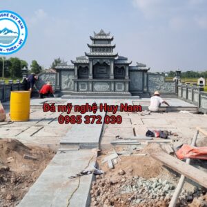 Lăng thờ cánh đá 3 mái khu lăng mộ họ Nguyễn Xuân tại Nam Trực- Nam Định 17 Hoan thanh lap da khu lang mo cho nguyen xuan tai nam dinh 9