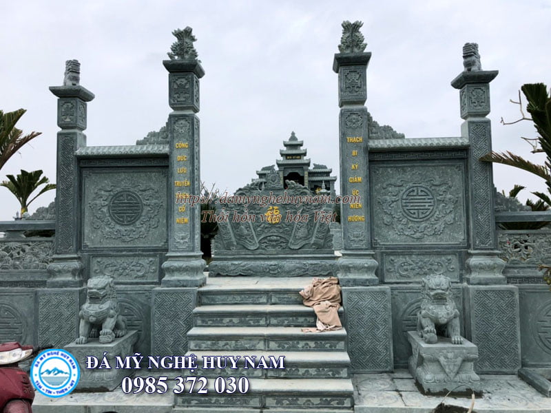 Mẫu cổng đá làm từ đá xanh nguyên khối đẹp 45 cot da da my nghe huy nam 4