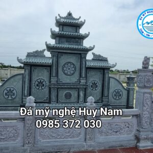 Lăng thờ chung 3 mái bằng đá xanh rêu 11 khu lang mo da tai nghe an 3