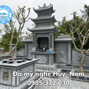 Lăng mộ đá 3 mái đẹp phù hợp với khuôn viên có chiều ngang từ 6-8m