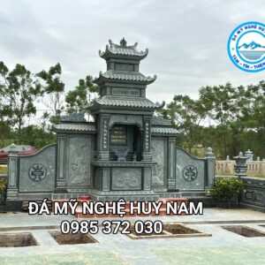 lăng thờ cánh 3 mái đá xanh rêu