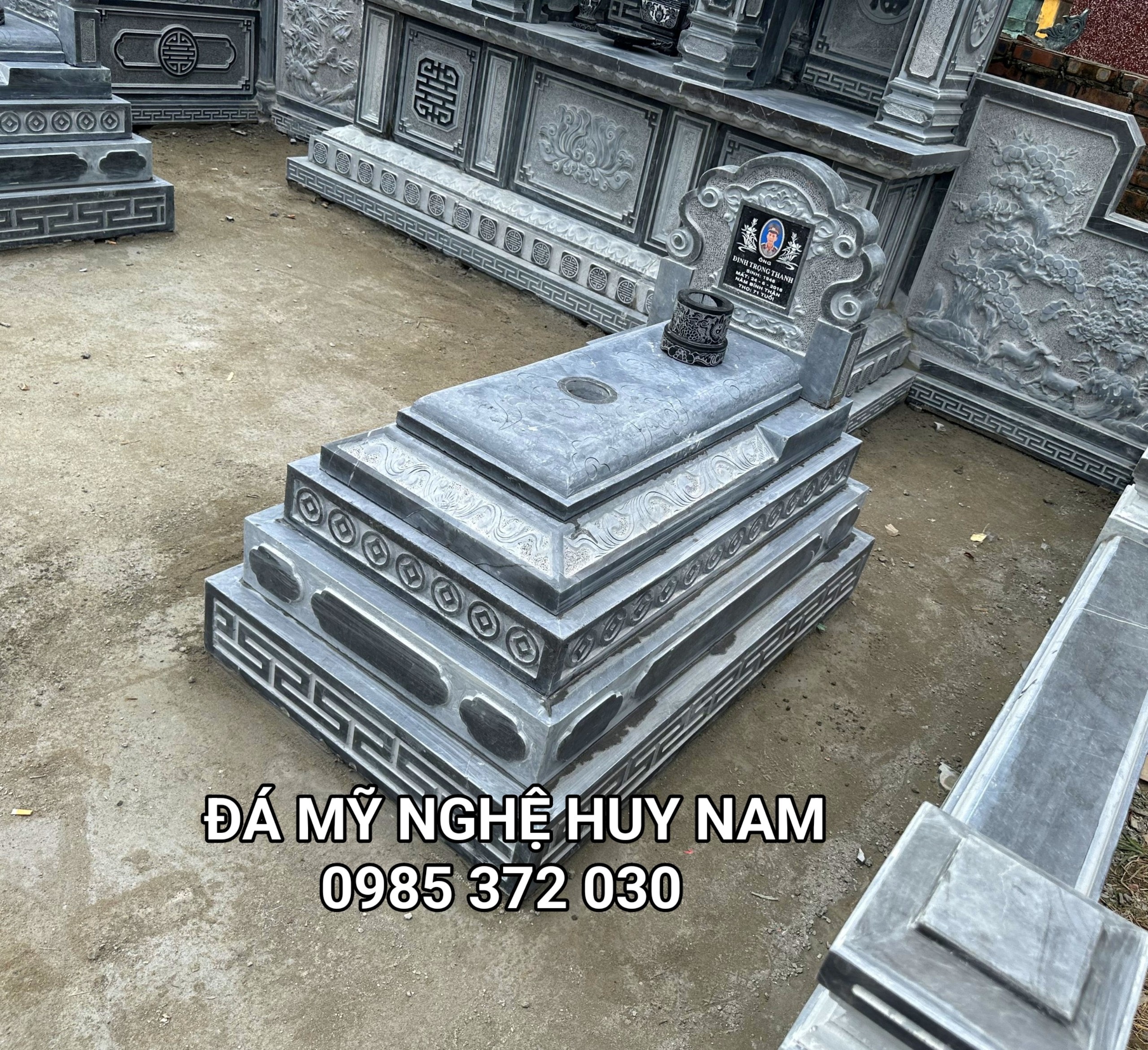 Thi công lắp đặt khu lăng mộ đá kích thước 5,45x12,5m tại Tân Thịnh, Nam Trực, Nam Định 11 da my nghe huy nam 13