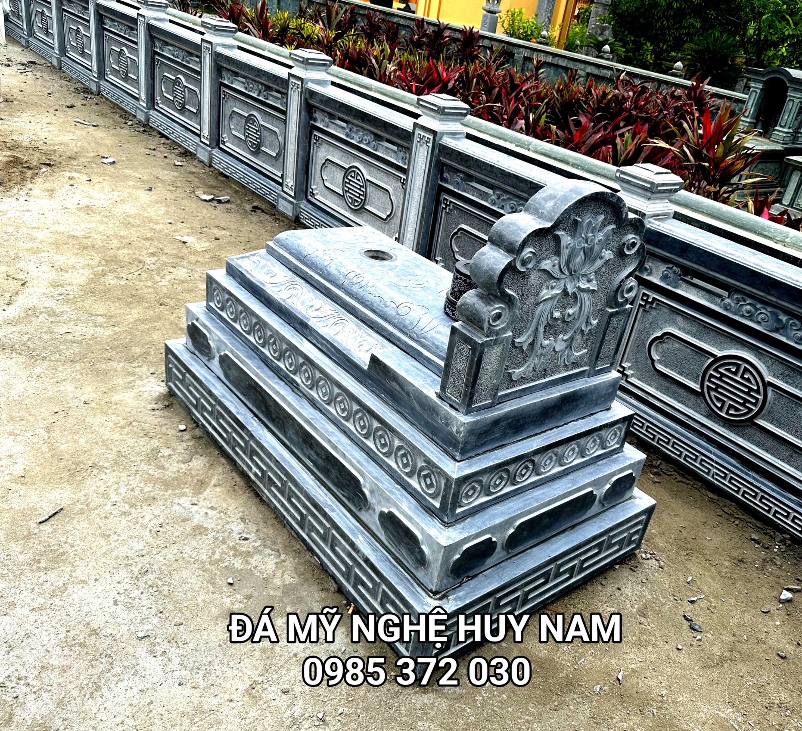 Thi công lắp đặt khu lăng mộ đá kích thước 5,45x12,5m tại Tân Thịnh, Nam Trực, Nam Định 10 da my nghe huy nam 7