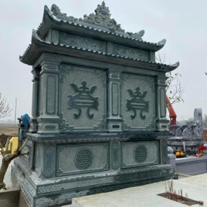 Mẫu Mộ đá đôi 2 mái chùa rẻ đẹp 2 Mộ đá đôi 2 mái đẹp dành cho các cặp vợ chồng mãi mãi bên nhau