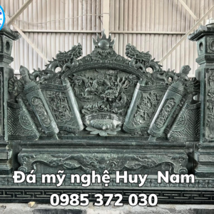 Cuốn thư đá chạm rồng chấn phong thủy đẹp