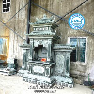 Lăng thờ đá xanh rêu đế sập 2 lăng đá đẹp